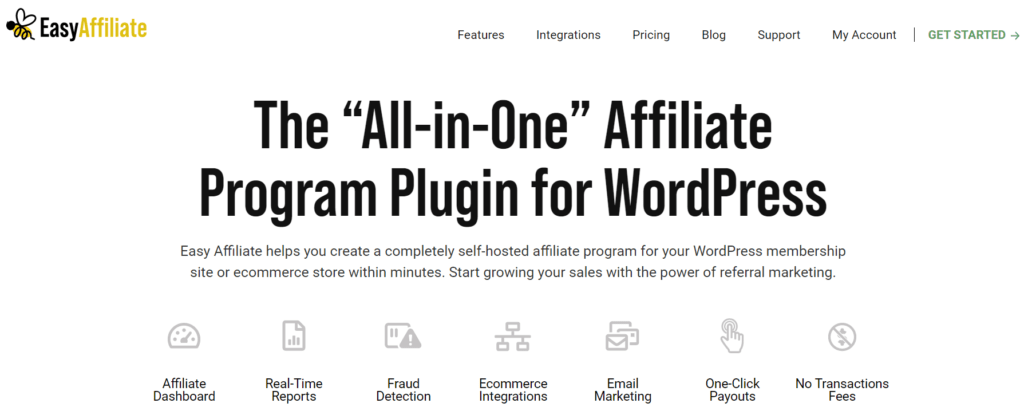 The Easy Affiliate plugin homepage