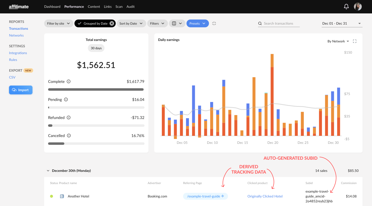 Automatizar rastreamento de SubID