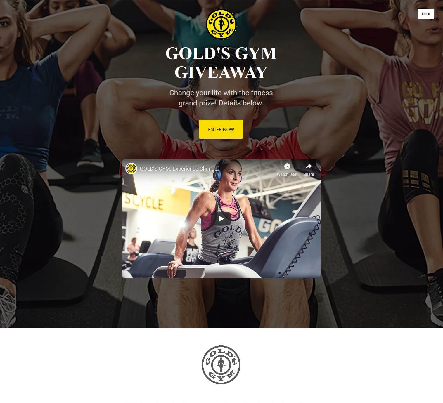 Concurso de premios Gold's Gym