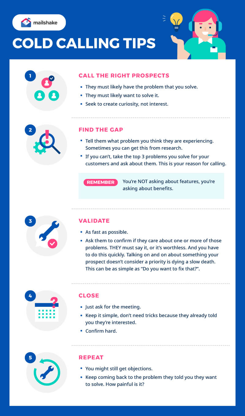 Infographie sur les conseils d'appel à froid