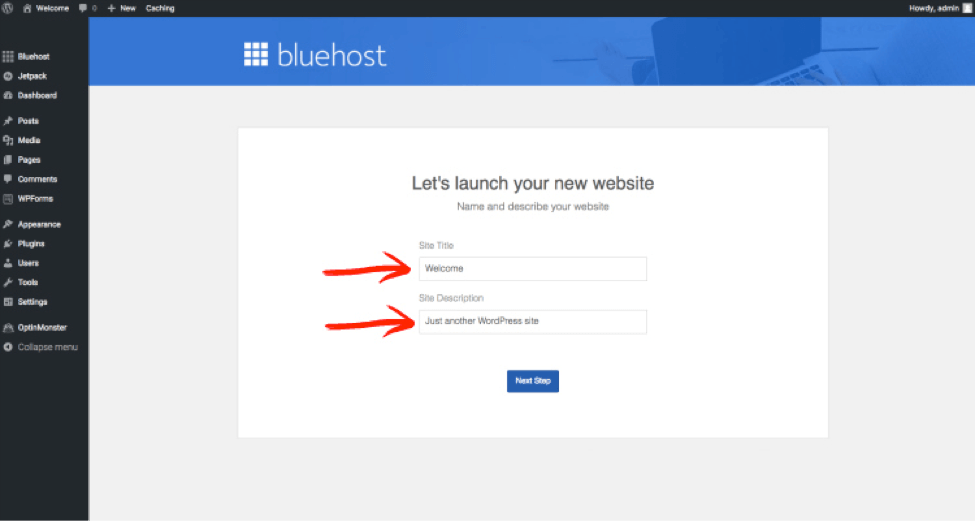 การตั้งค่าทั่วไปของ bluehost