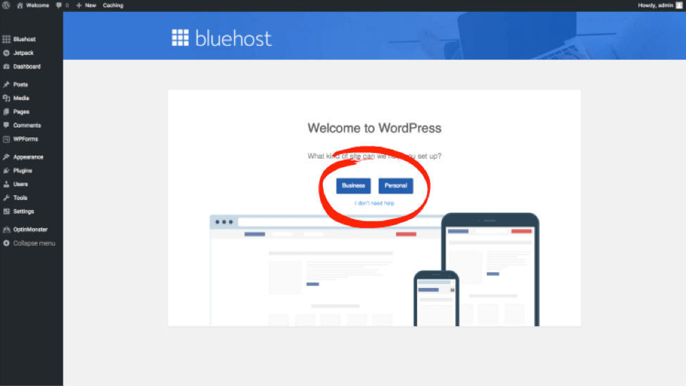 ตัวช่วยสร้าง bluehost