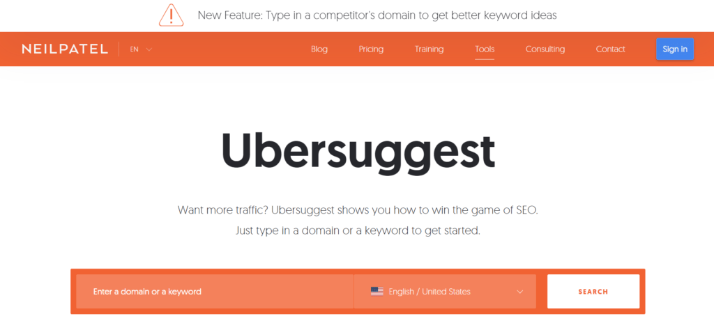 Ubersuggest di Neil Patel