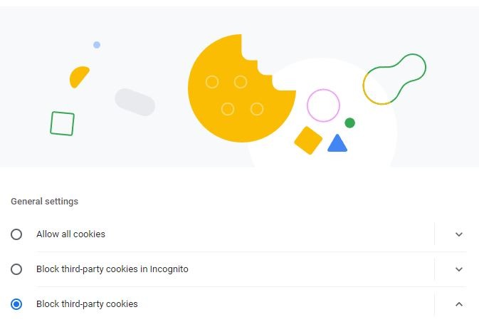 การตั้งค่าคุกกี้ของบุคคลที่สามในเบราว์เซอร์ Chrome