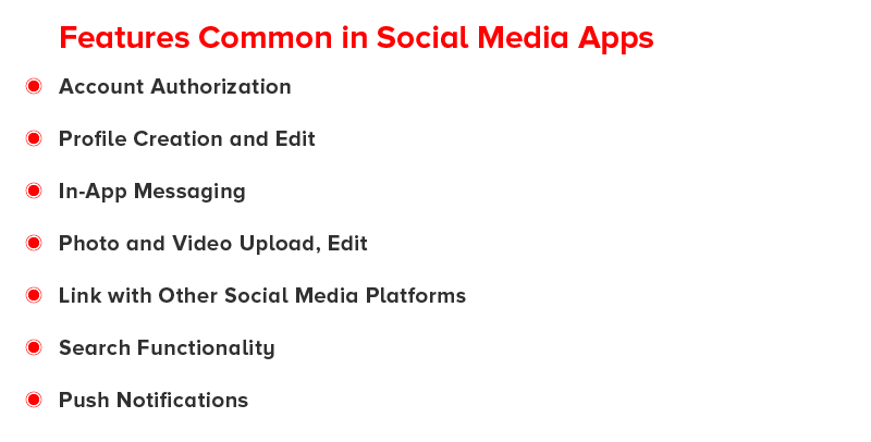 Caratteristiche comuni delle app di social media