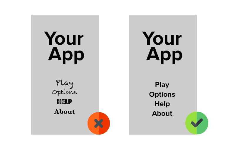 One app, one typeface