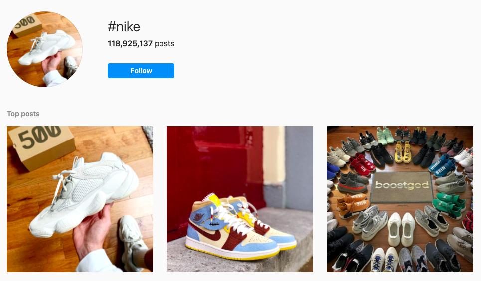 instagram nike page