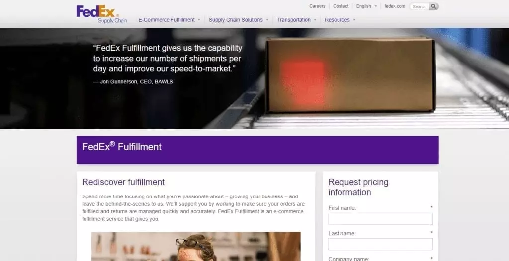 Fedex Fulfillment E Commerce Order Fulfillment From Fedex Supply Chain