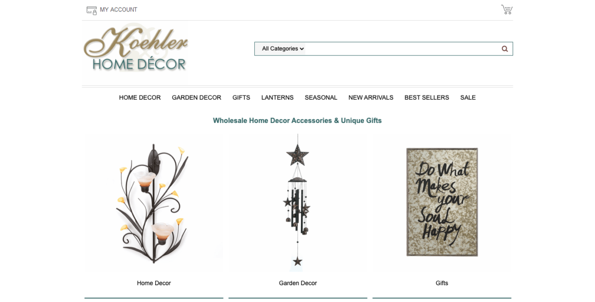 www.koehlerhomedecor.com Screenshot