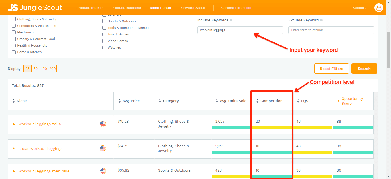 7. Use Jungle Scout To Find Low Difficulty Niches