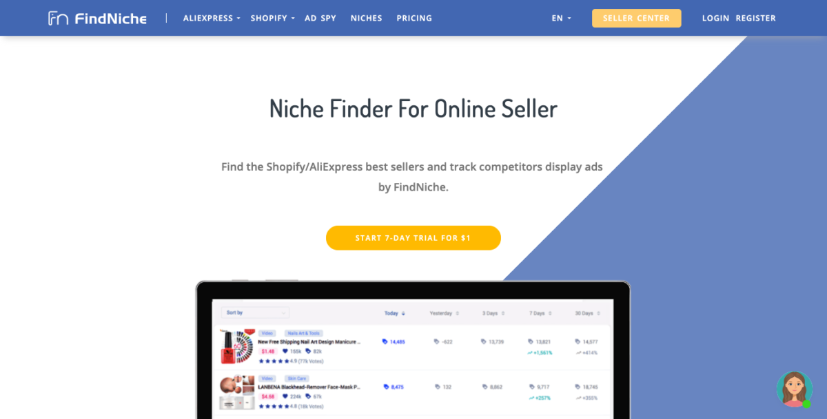 FindNiche Homepage