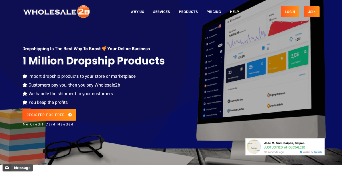 Wholesale2B Homepage