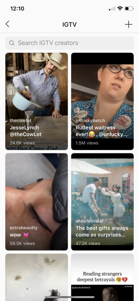 La scheda IGTV in Esplora è una nuova funzionalità che ti consente di sfogliare i video