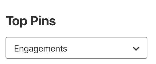 En İyi Pin'e göre sırala > pinterest analizindeki etkileşimler
