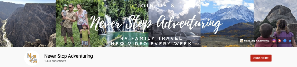 لا تتوقف أبدًا عن لقطة شاشة Adventuring Youtube