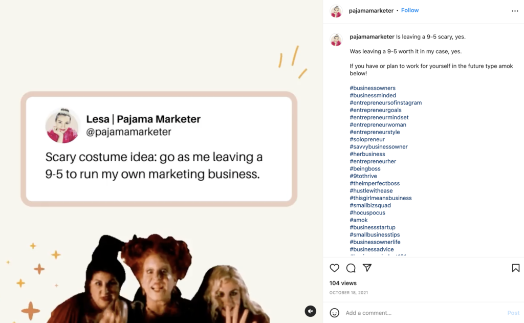 Estudo de caso do pijama Marketer Instagram captura de tela 3