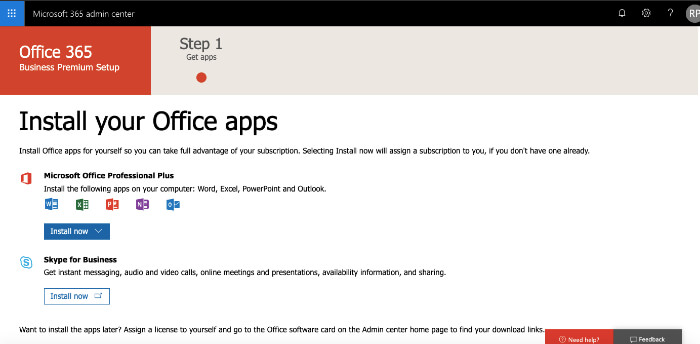 Revisione di Office 365 per l'installazione di app