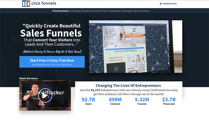 ซอฟต์แวร์ช่องทางการขาย: Clickfunnels