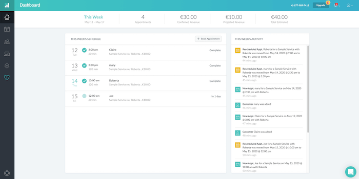 setmore dashboard