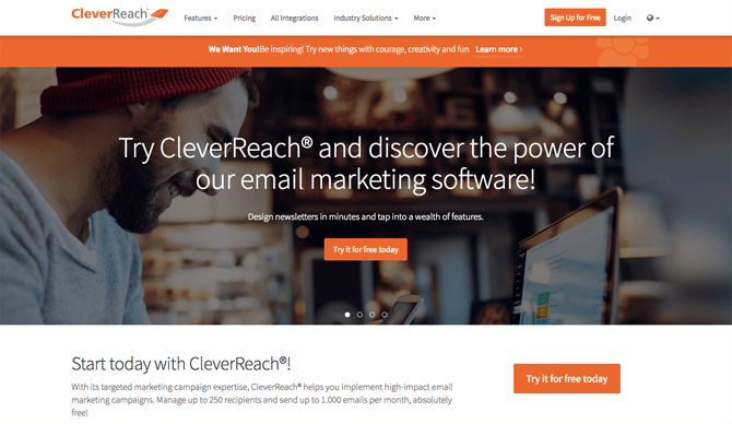 CleverReach 무료 이메일 마케팅 서비스