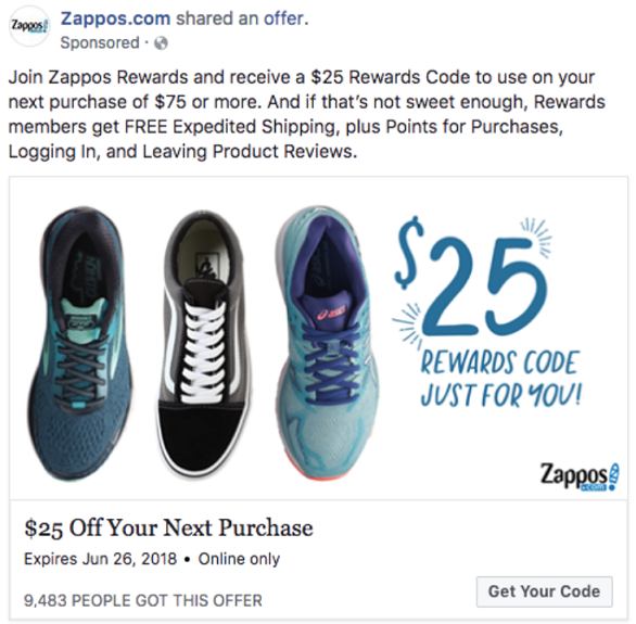 Zappos hat einen exklusiven Gutscheincode geteilt