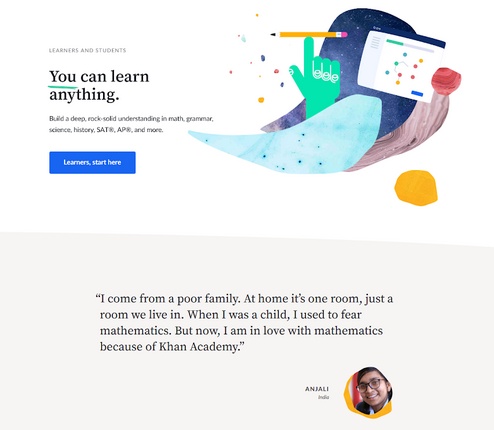 Khan-Academy-Landing-Page-esempio