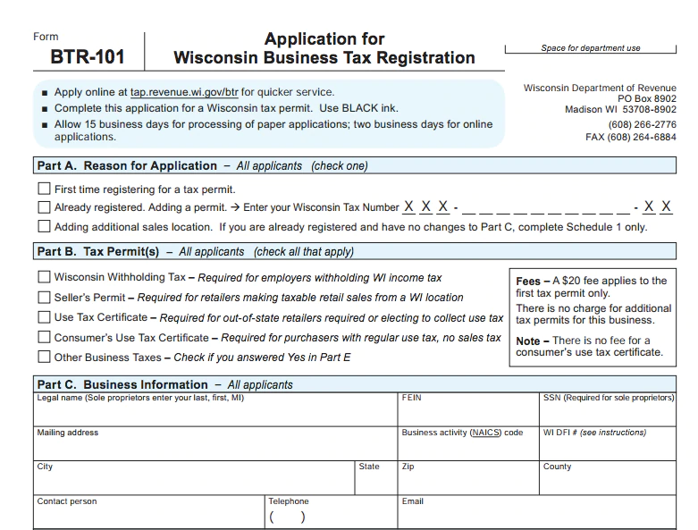 Register for a sales tax permit