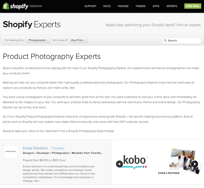 30.  Shopify Photography Experts