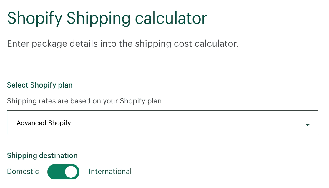 calculator de expediere shopify