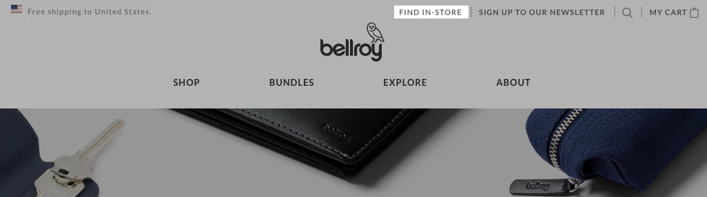 nawigacja w Bellroy