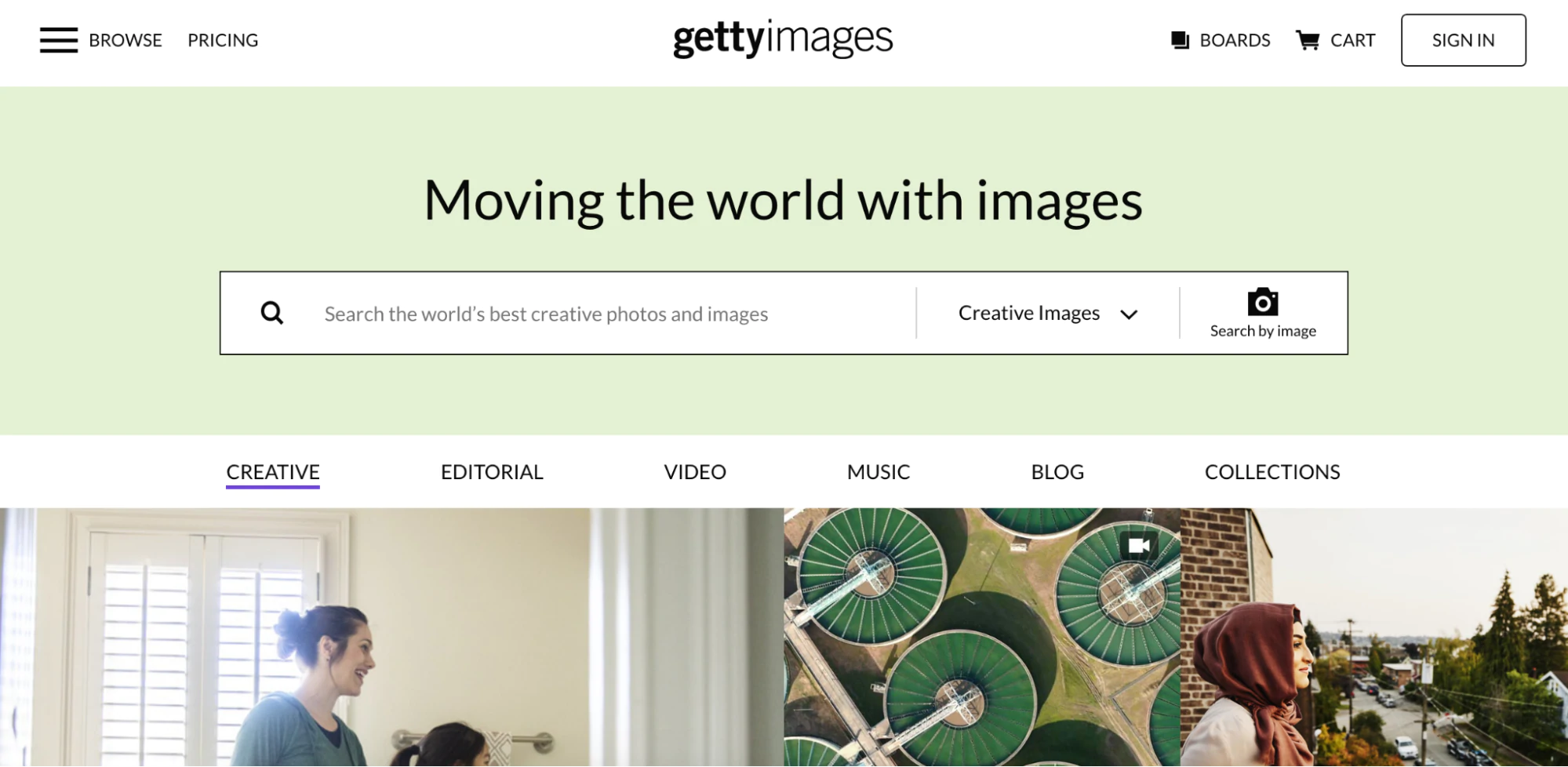 Site de photos Getty images