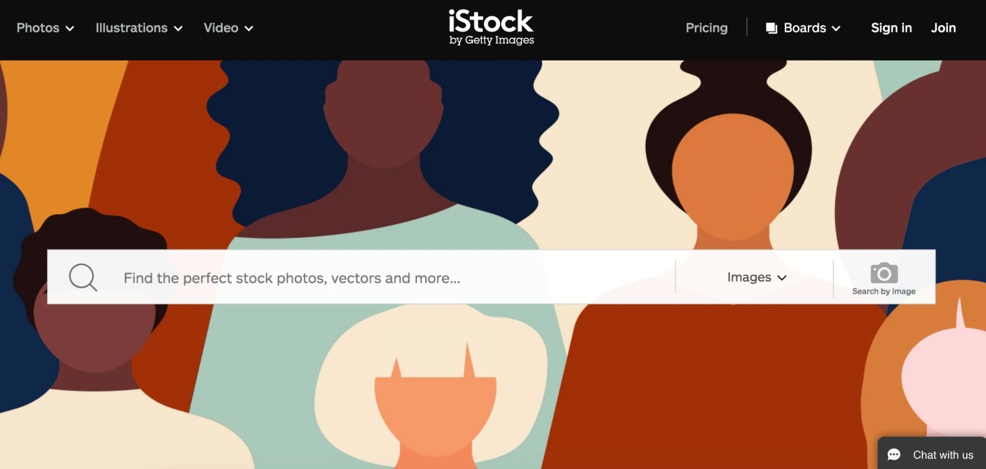 iStock page d'accueil du site de photos libres de droits