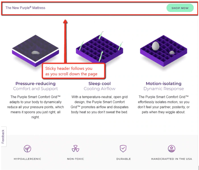 en-tête collant de matelas violet