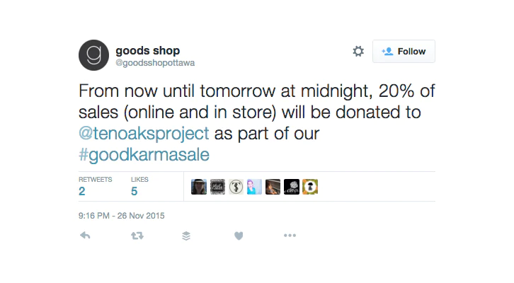 Good's Shop Tweet