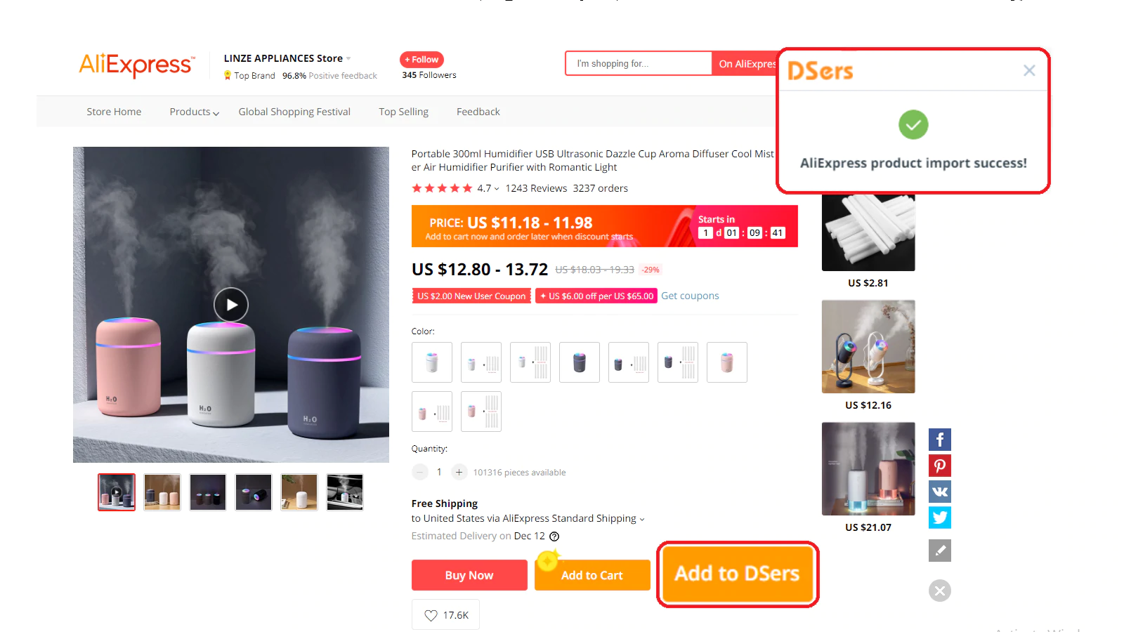 AliExpress et DSers se connectent