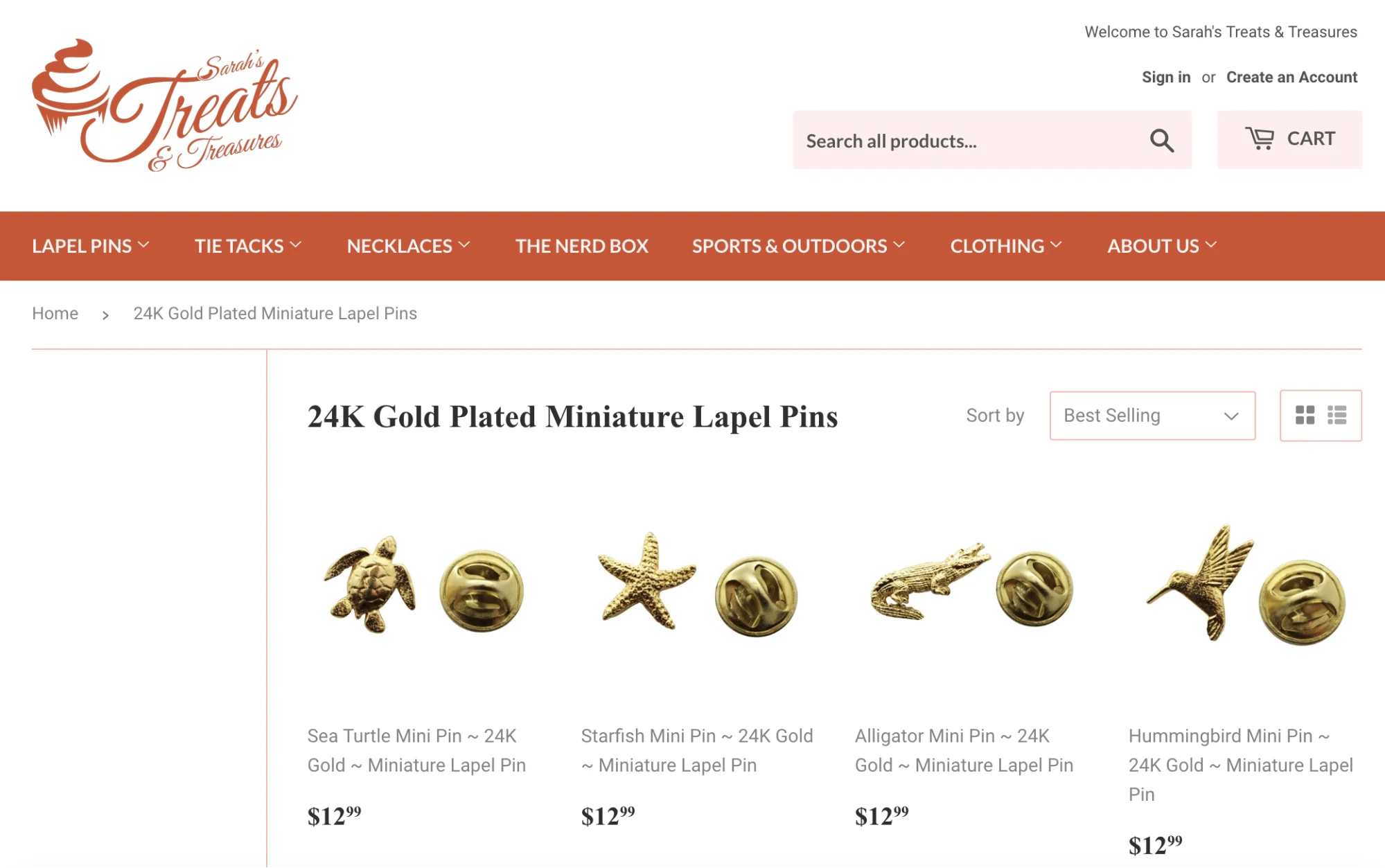 Magazinul Sarah's Treats and Treasures Shopify