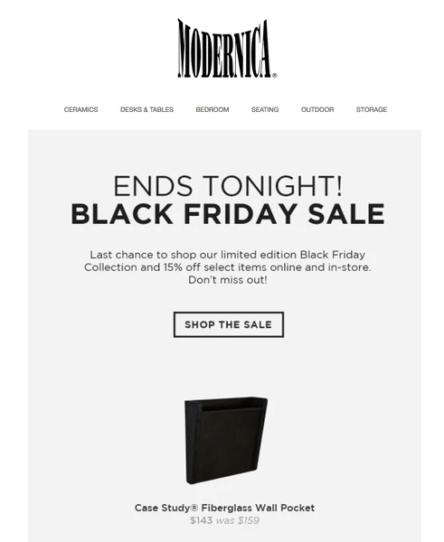 E-mail especial da Black Friday