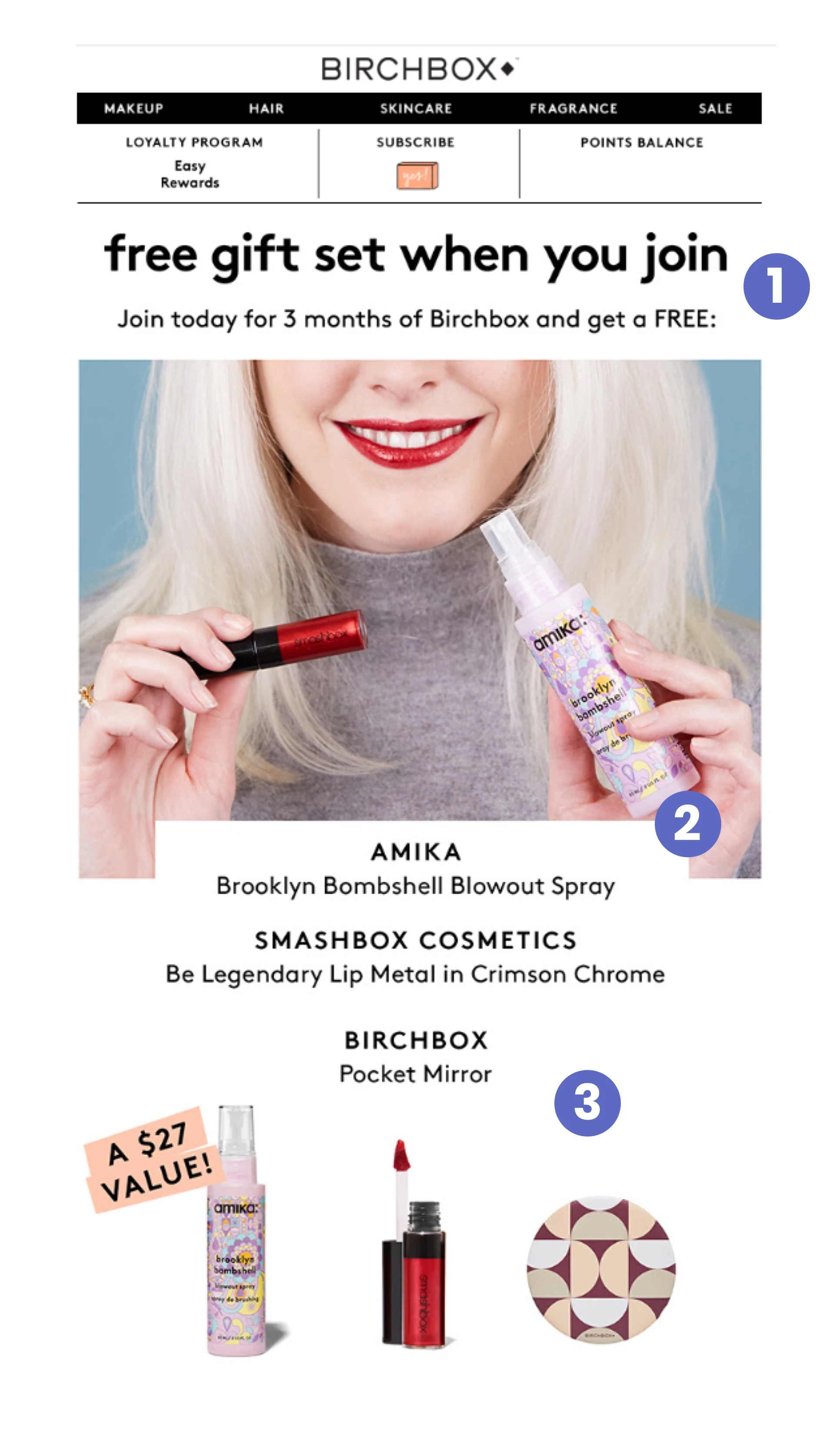 Un exemple d'e-mail marketing de Birchbox