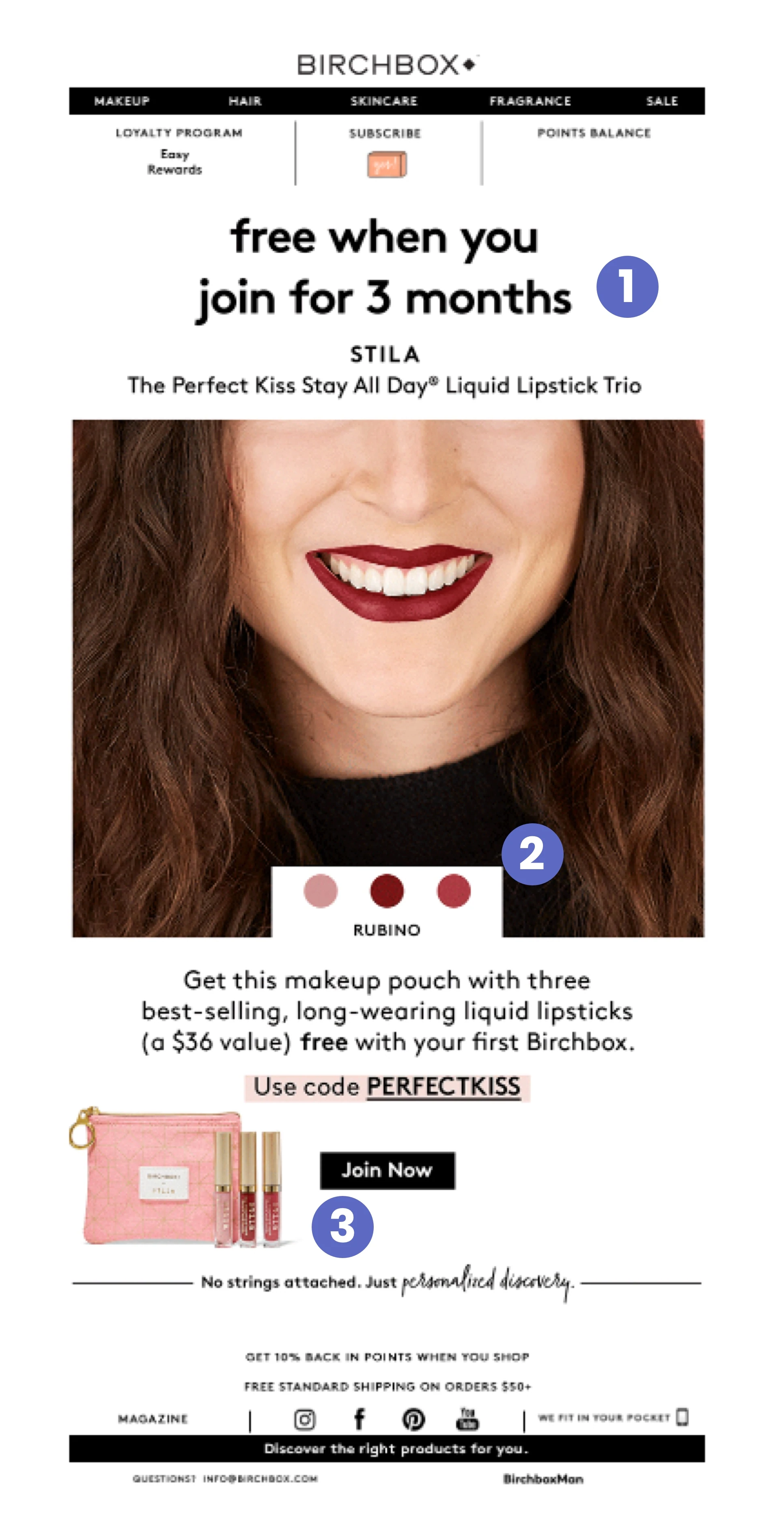 Un exemple d'e-mail marketing de Birchbox