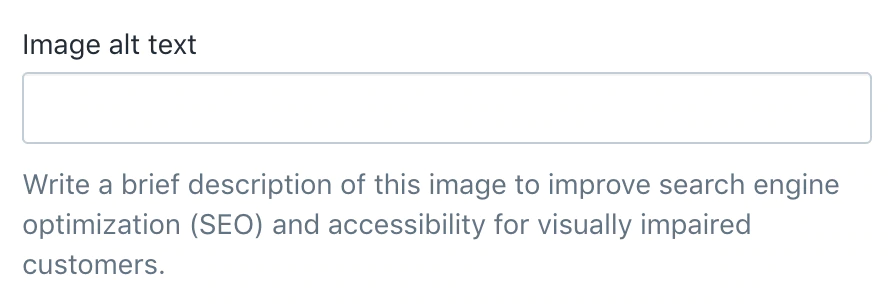 ajouter du texte alternatif à l'image dans Shopify