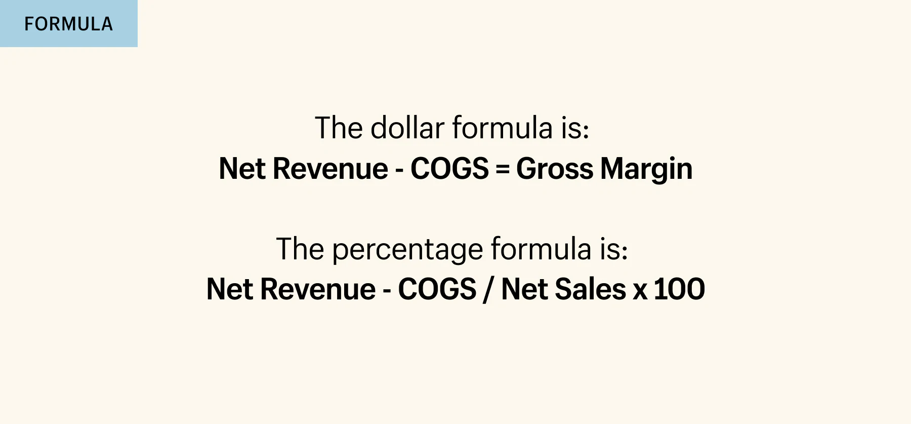 Rumus margin kotor sebagai persentase dan sebagai angka dolar