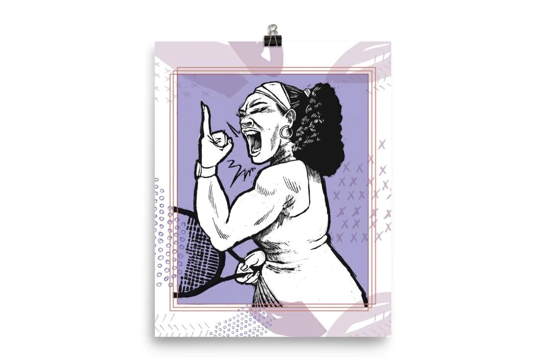 Estampa ilustrada de Serena Williams