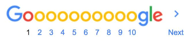 pagination google en bas des résultats de recherche