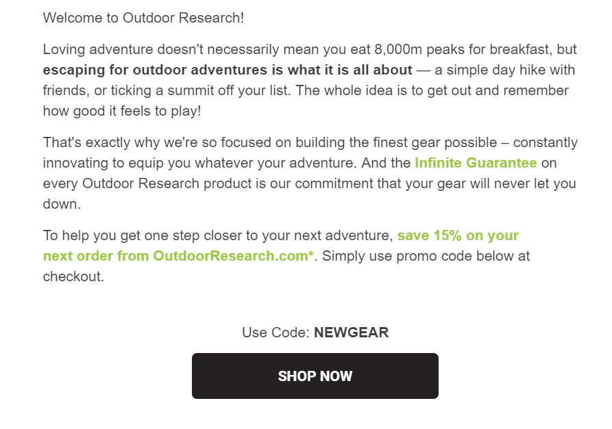 kode diskon untuk pembelian dari Outdoor Research