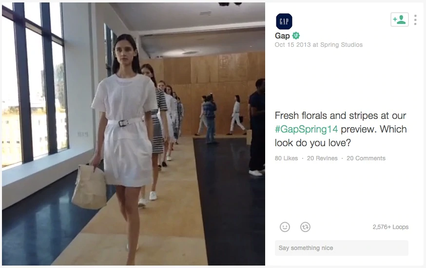 4. Upcoming Looks By Gap On Vine & Instagram