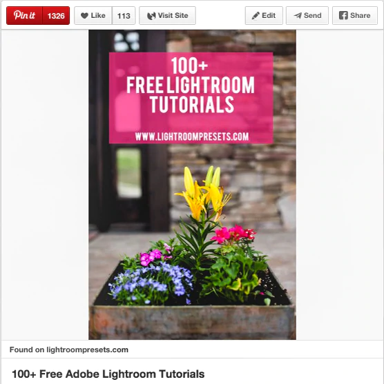 Lightroom tutorials Pinterest pin