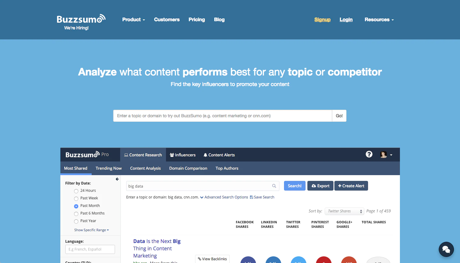 buzzsumo social media tool