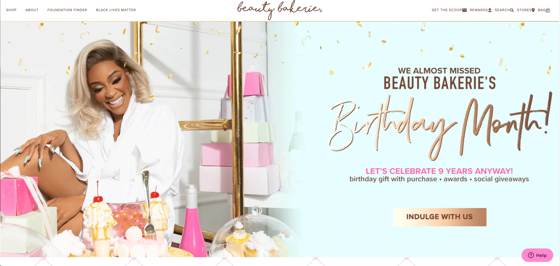 Captura de tela da loja online da Beauty Bakerie.