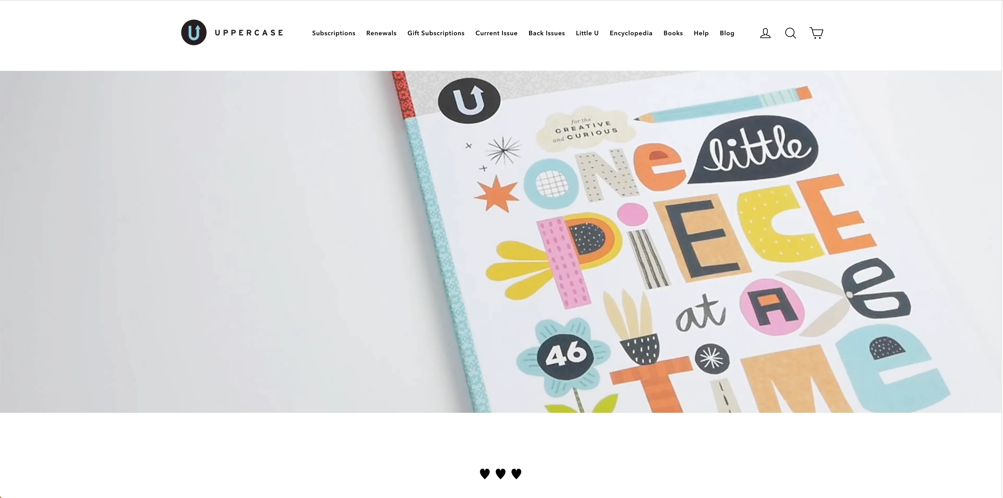 Captura de tela da loja online da revista Uppercase.