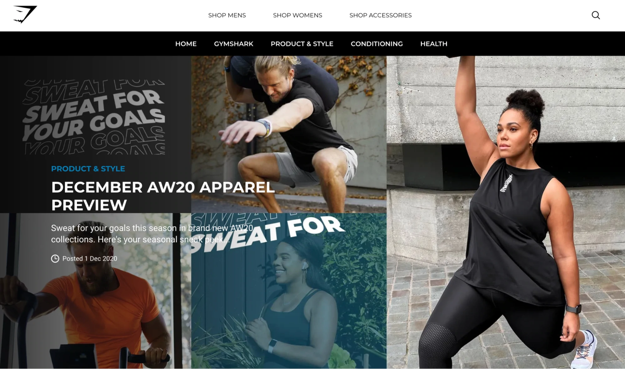 exemple de page gymshark bientôt disponible